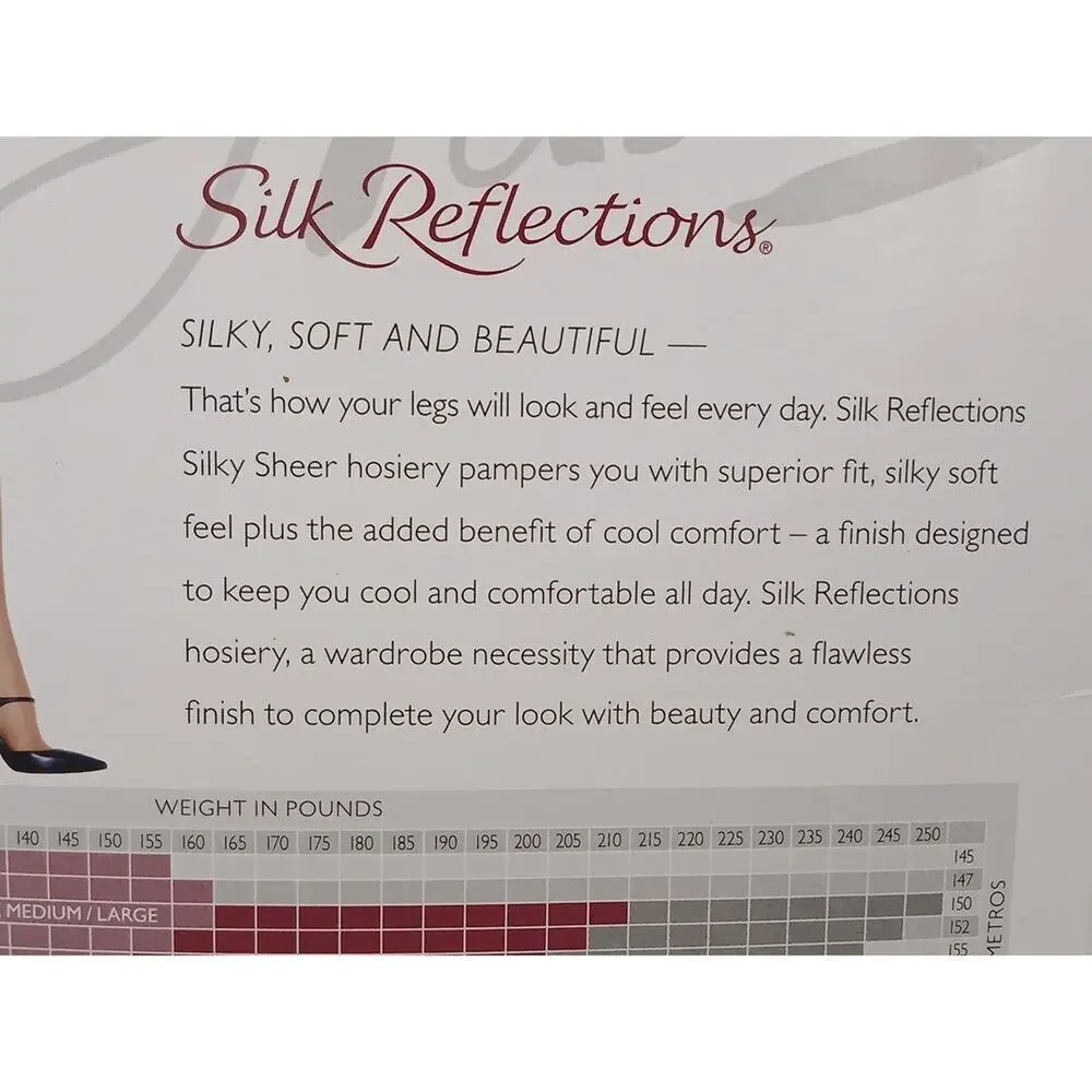 Discontinued Hanes Silky Sheer Cool Comfort WICKING Pantyhose Sz CD Little Color